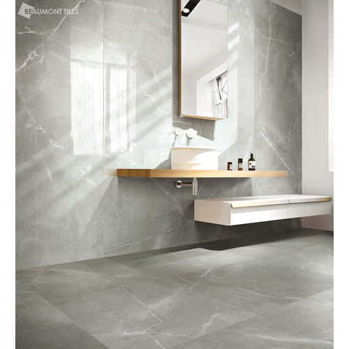 Timeless Amani Grey Polished, Grey Polished Tiles Bathroom