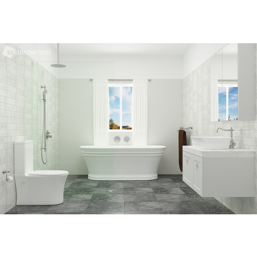 Beaumont Tiles, 12×12 Black And White Ceramic Floor Tile
