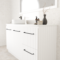 Fingal 900 Vanity Kick Doors & Drawers with Basin & Solid Surface Top 