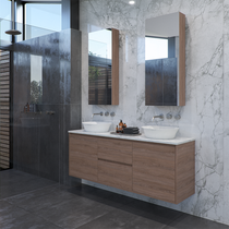 Noosa 1500 Vanity Wall Hung Doors & Drawers with Basin & Solid Surface Top 