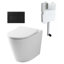 Renee Rimless In-wall Toilet Suite S&P Trap with Square ABS Matte Black Button 