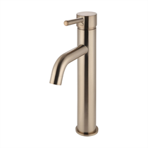 Round Vessel Courved Basin Mixer Champagne 