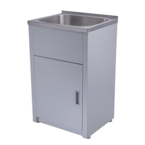 Misha Single Trough & Cab 1TH 610x510 Stainless Steel White 