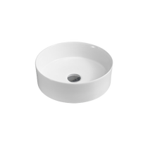 Art Round Vessel Basin NTH Ceramic 350 Gloss White 