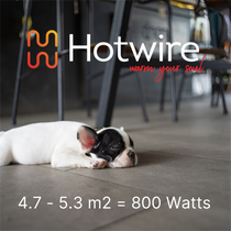 Hotwire UnderTile 4.7-5.3m2 800W inc Thermostat 