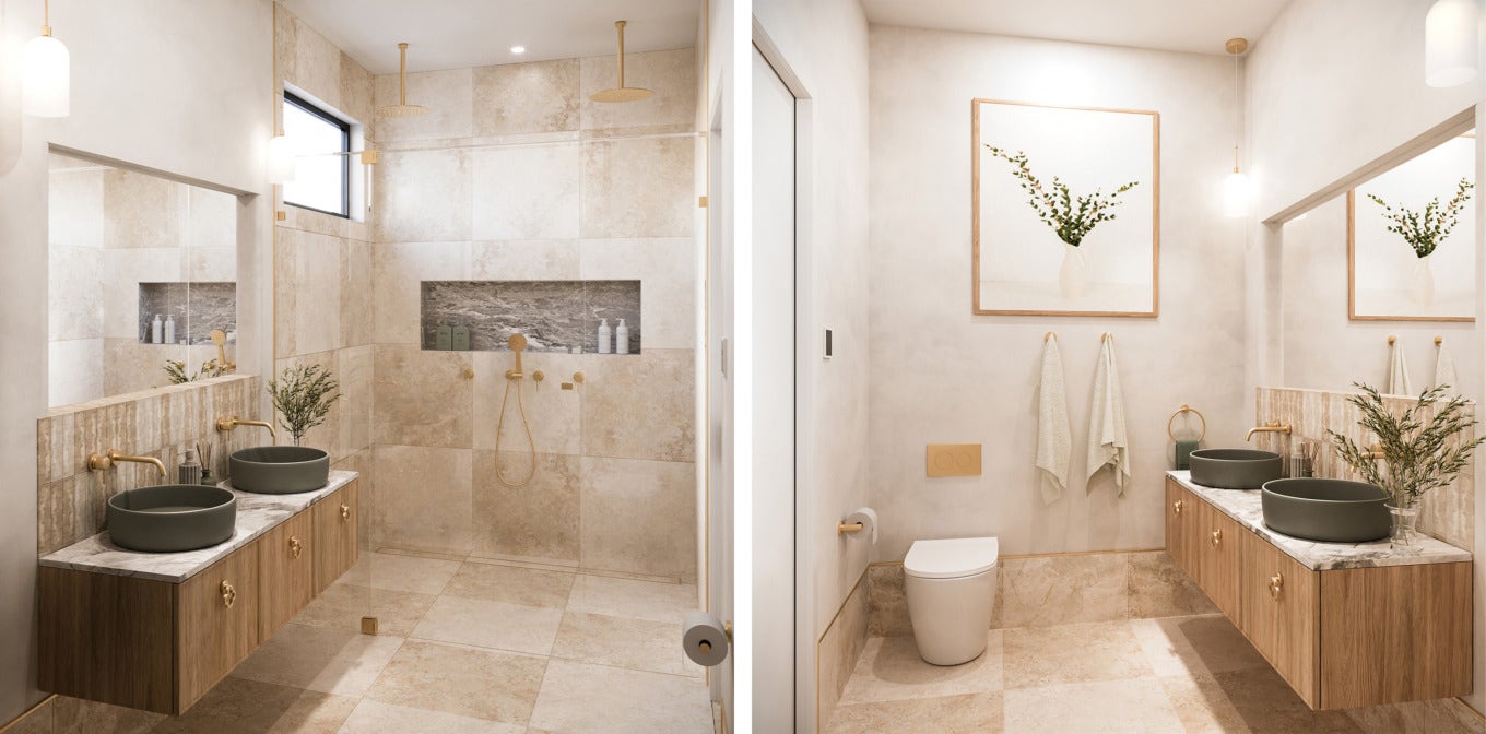 Mediterranean Lux Package Courtney & Grant Ensuite (The Block 2024)