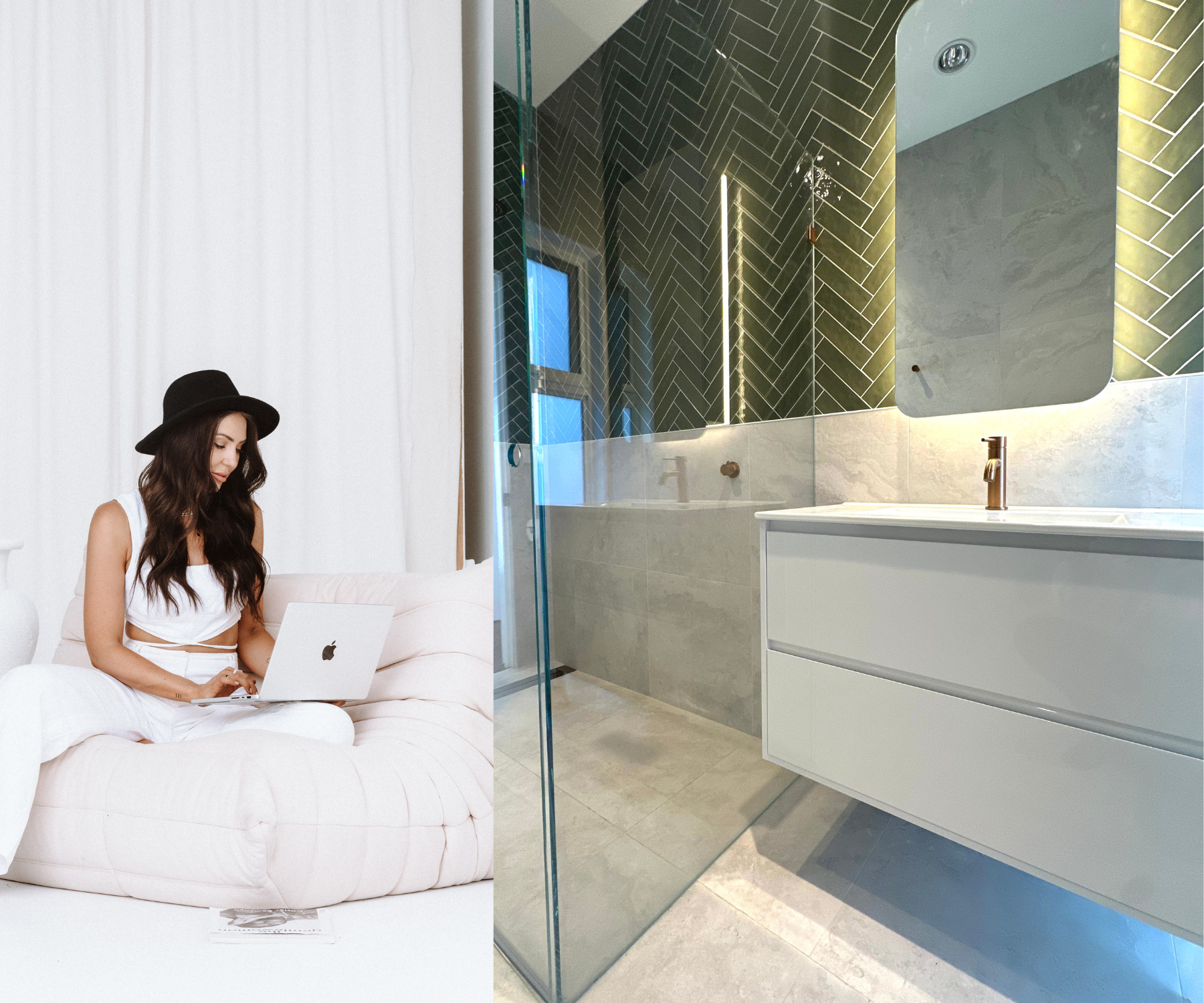 Green & Blue Tile Transformation: Northcote Renovation Feature
