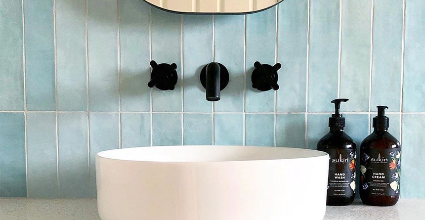 Aqua Powder Room