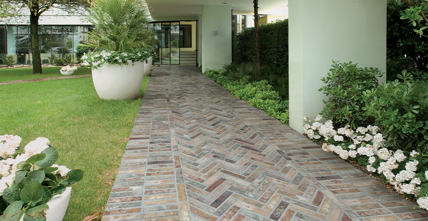 Brick Herringbone path