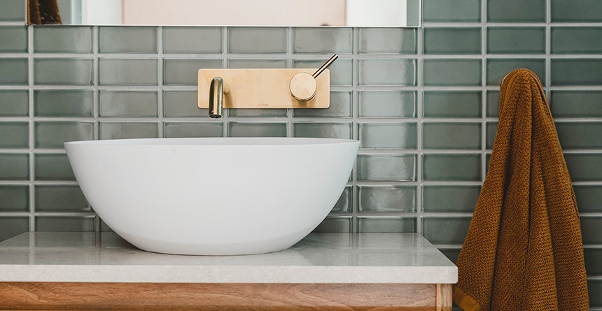 Green and Gold Powder Room