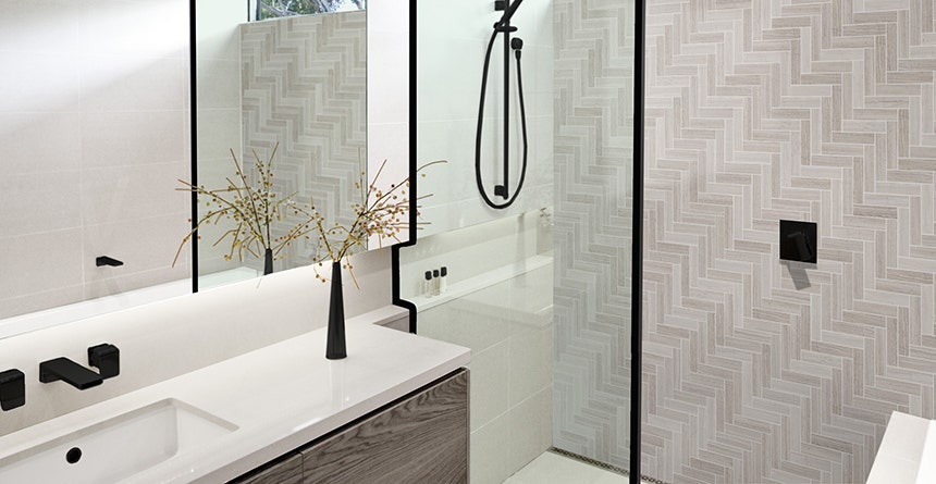 Stepped herringbone Ensuite