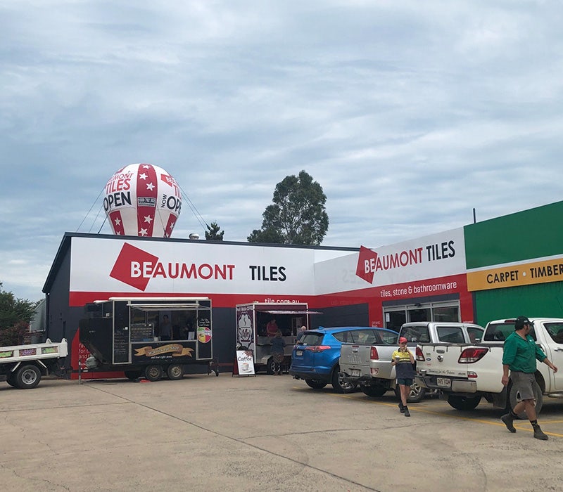 Street view of the Beaumont Tiles Store in Warwick Queensland