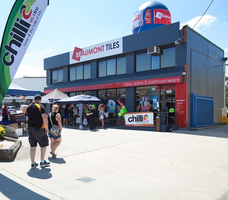 Street view of the Beaumont Tiles Store in Tasmania