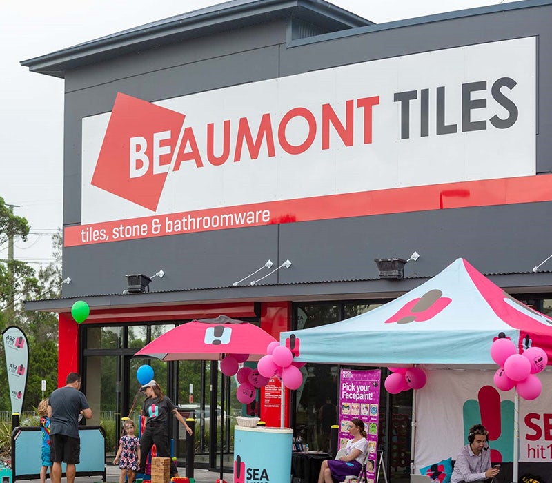 Street view of the Beaumont Tiles Store in Tuggerah Newcastle