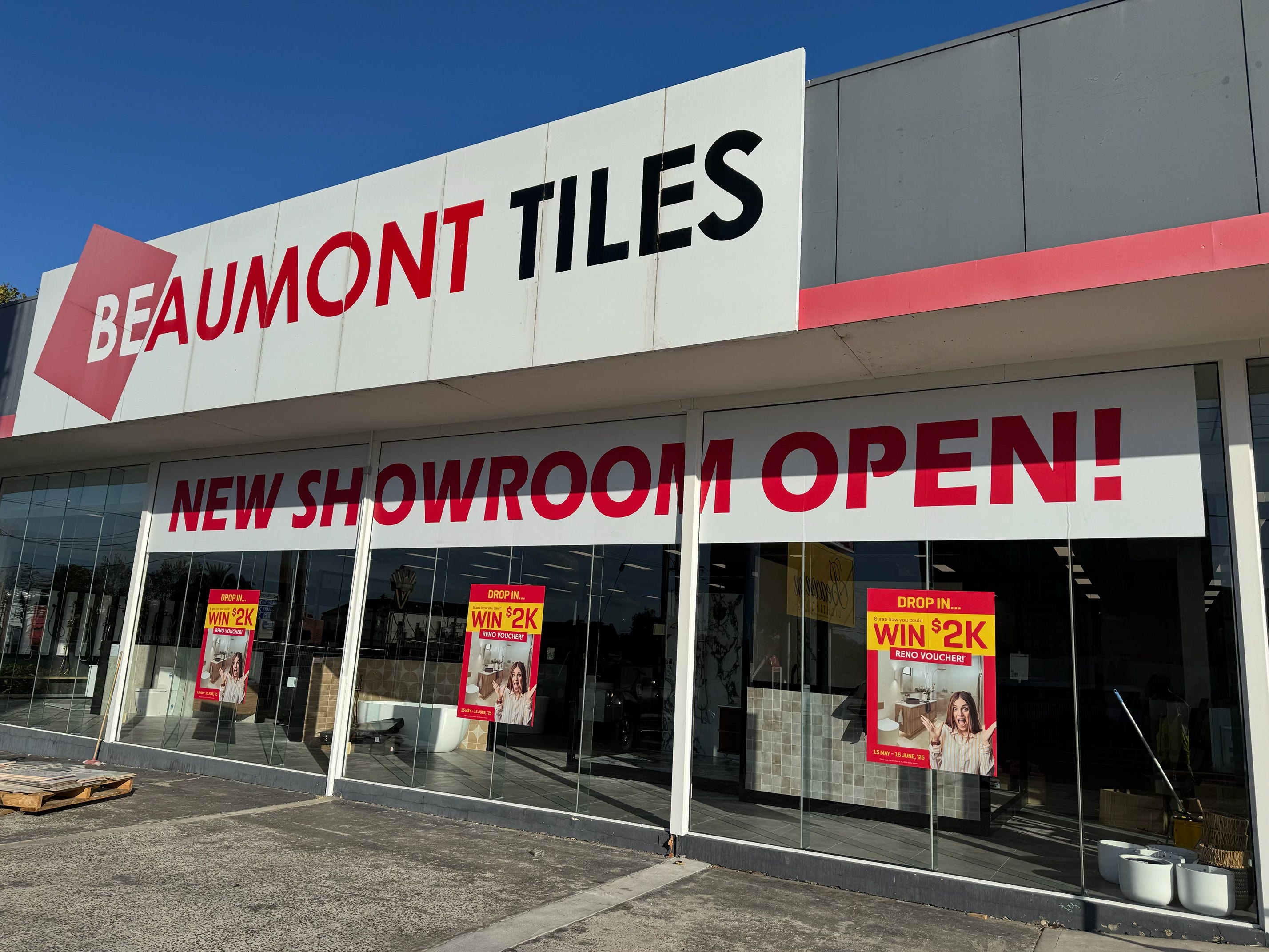 Oakleigh store from outside, new Beaumont Tiles showroom open